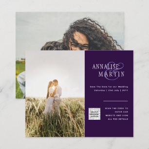 HAUSHALTSPLAN FOTO WEDING EINLADUNG Lila Berry