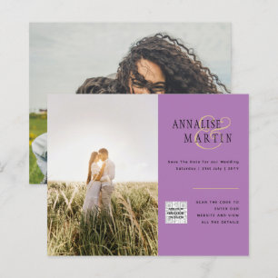 HAUSHALTSPLAN FOTO WEDING EINLADUNG Lila Berry