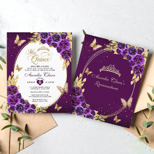 HAUSHALTSPLAN Lila Gold Tiara Mis Quinceanera