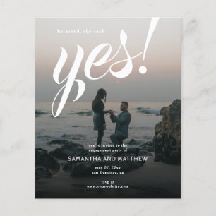 HAUSHALTSPLAN Sie sagte Ja Moderne Engagement Part Flyer