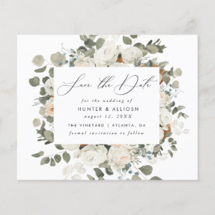 HAUSHALTSPLAN Weißer Save the Date Flyer