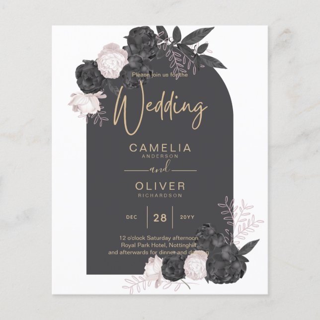 HAUSHALTSPOLITIK Graurosa Rosen Wedding INVITE Flyer (Vorne)