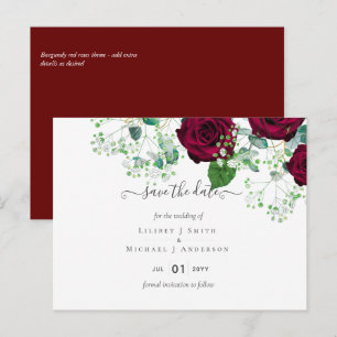 HAUSHALTSPOLITISCHE Rote Rosen Gypsophila WEDING Postkarte