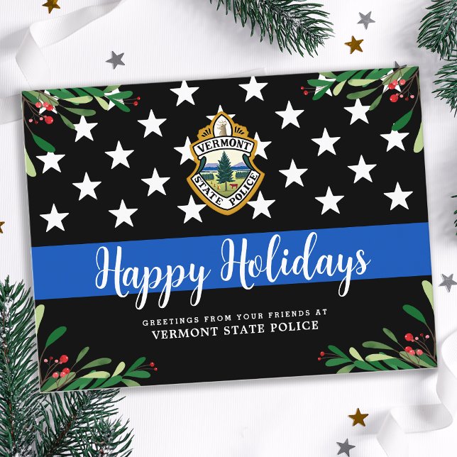 Haushaltspolizei Weihnachten Thin Blue Line Postkarte (Von Creator hochgeladen)