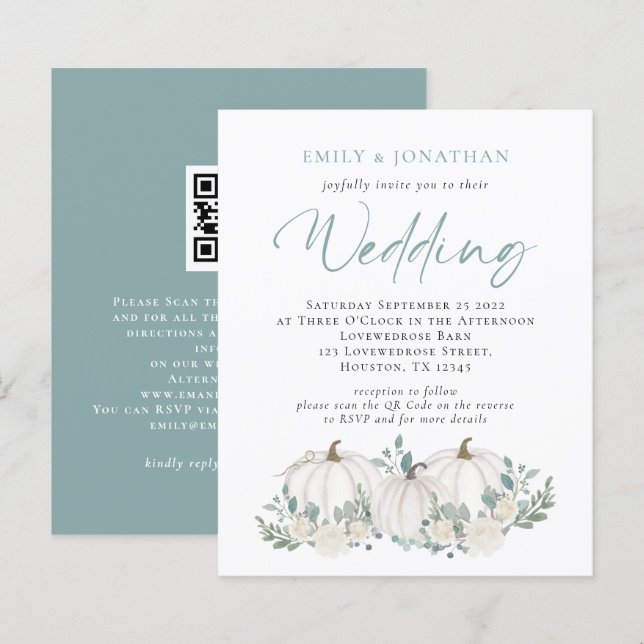 Haushaltspumpen Aquamarine Foliage QR Hochzeit Ein (Vorne/Hinten)