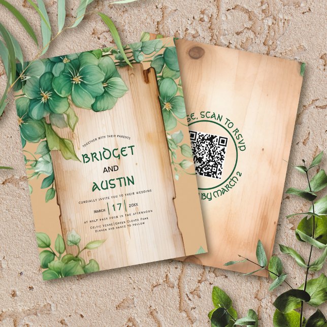 HAUSHALTSRAHMEN QR-Code Irische Hochzeitseinladung (Von Creator hochgeladen)