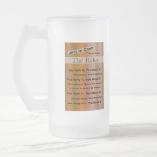 Haushaltsregeln Frosted Mug Mattglas Bierglas