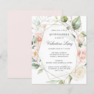 Haushaltsrosa Blumenkohle Party Einladung