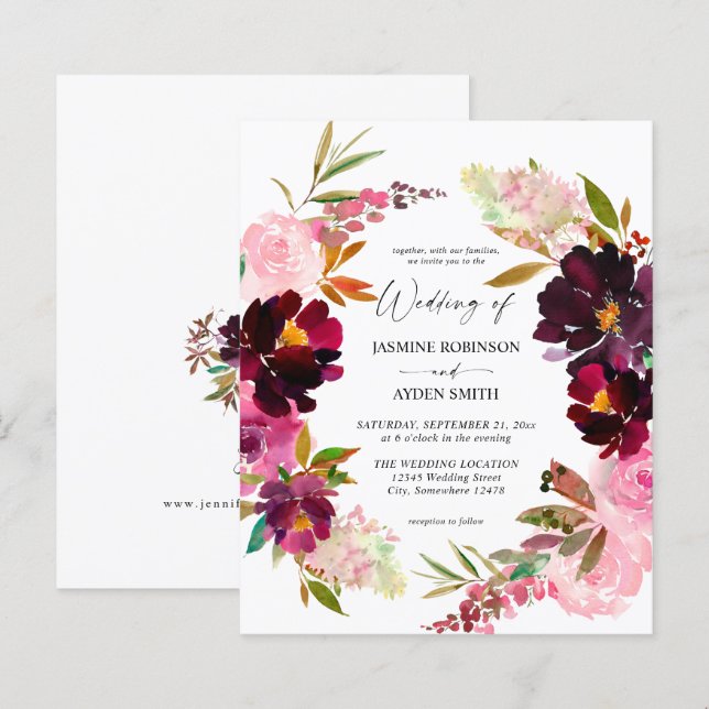 Haushaltsrosa - Lila Blütenhochzeit (Vorne/Hinten)