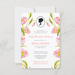Haushaltsrosa Wildblumen Bridgerton Brautparty Einladung