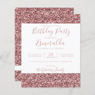 HAUSHALTSRose Gold Rosa Glitzer Geburtstag