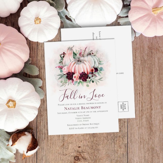 Haushaltsrückgang bei Liebe Pumpkin-Brautparty Einladungspostkarte (Von Creator hochgeladen)