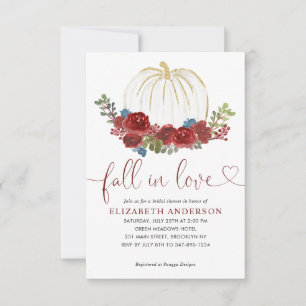 Haushaltsrückgang Liebe Burgund Pumpkin Brautparty Mitteilungskarte