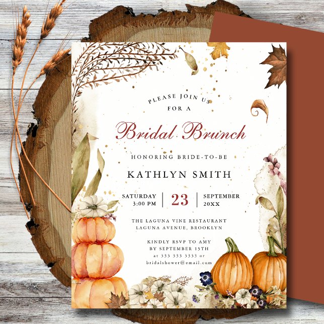 Haushaltsrückgang Liebe Pumpkin Herbst Bridal Brun Flyer (Von Creator hochgeladen)
