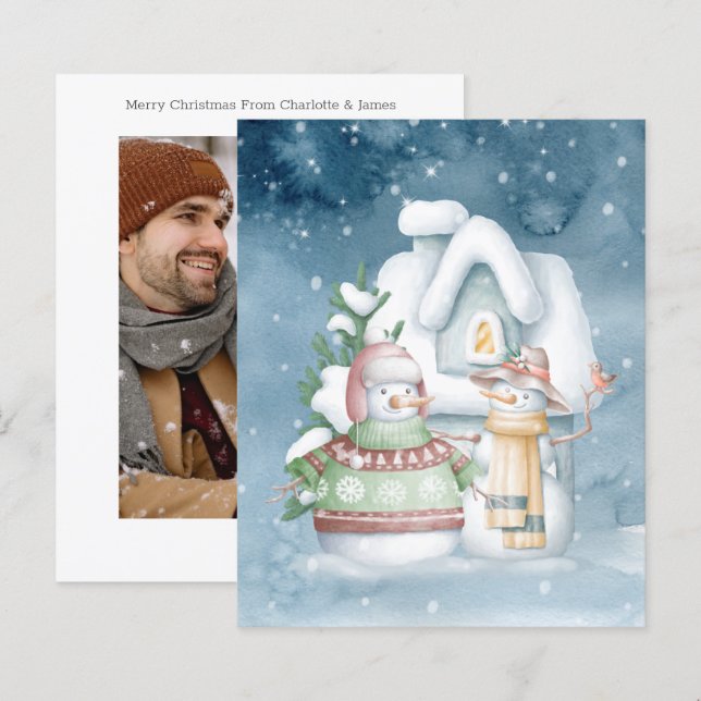 HAUSHALTSSCHneemänner im Schnee - Weihnachten im F (Vorne/Hinten)