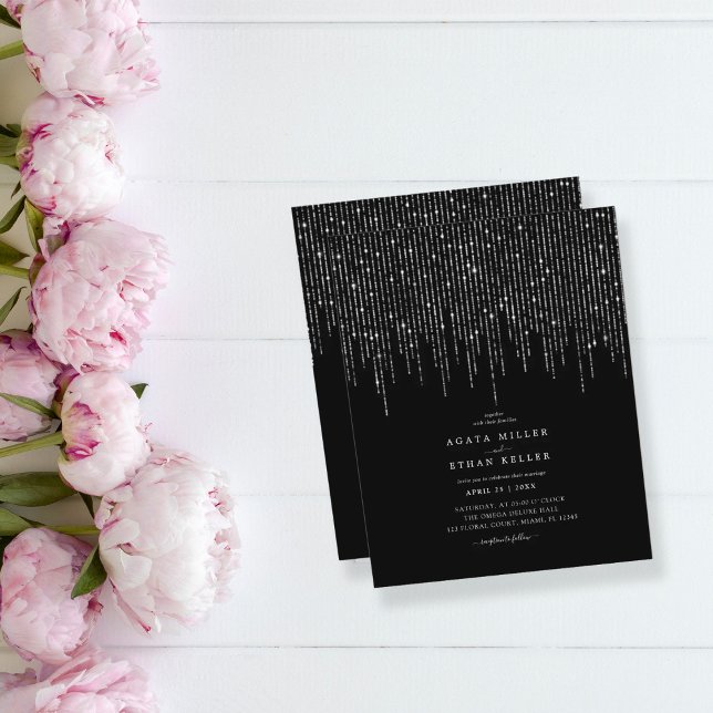 Haushaltsschwarz | Eleganter Glittering Wedding Fl (Von Creator hochgeladen)