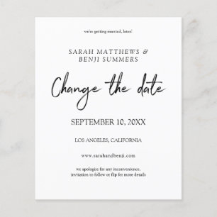 Haushaltsschwarz und Weiß ändern Datum Flyer