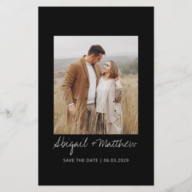 HaushaltsSchwarz-weiß Einfache Save the Date Einla Flyer (Vorne)