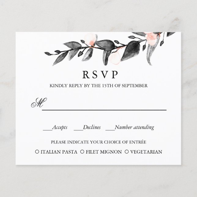 HAUSHALTSSCHWARZPINK BREITE WEDDING RSVP MEHL AUSW (Vorderseite)