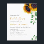Haushaltssonnenblumen Eukalyptus-Brautparty Flyer<br><div class="desc">Rustikal elegante Aquarelltusblumen Blätter und Sonnenblumen Brautparty moderne BUDGET erschwingliche Einladung FLYER mit einem schicken Imitat Gold Typografie-Skript. BITTE LESEN SIE DIES VOR DEM KAUF! Dies ist eine preisgünstige Karte, die auf einem FLYER gedruckt wird. Bitte beachten Sie, dass das BUDGET PAPER DÜNN ist - Sie können diese Karte aktualisieren,...</div>