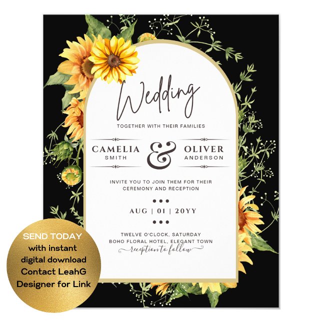 HAUSHALTSSonnenblumen Hochzeitsstipendium QR Code  Flyer (Von Creator hochgeladen)