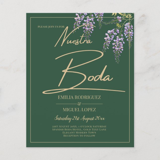 HAUSHALTSSPANIEN All-in1 WISTERIA Gold Green BODA Flyer (Vorne)
