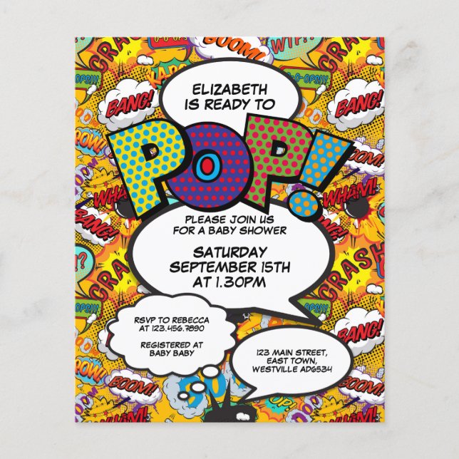 Haushaltsspass Bereit zum Pop Kinderdusche Einladu (Vorderseite)