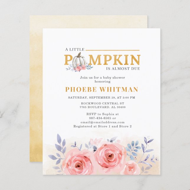 Haushaltsspulkkindusche Wasserfarbe Rosa Rosen (Vorne/Hinten)