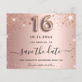Haushaltssüße 16 Rose Gold Glitzer Save the Date