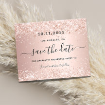 Haushaltssüße 16 Rose Gold Glitzer Save the Date