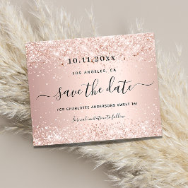 Haushaltssüße 16 Rose Gold Glitzer Save the Date