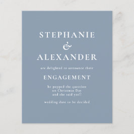 Haushaltstext Ankündigung von Dusty Blue Verlobung