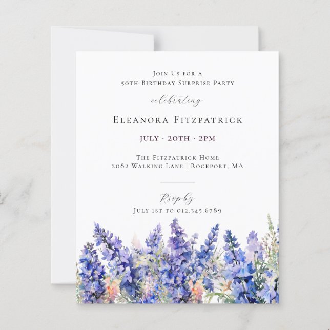 HAUSHALTSÜBERRASCHUNG 50. Geburtstag Juli Blume (Vorderseite)