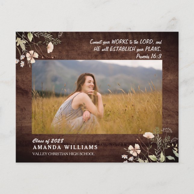 HAUSHALTSVERSE Christlicher Abschluss aus Holz (Vorderseite)