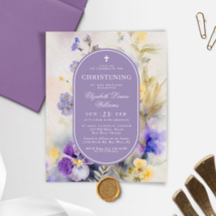 Haushaltsviolette Blumen Einladung feierlich