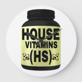 HAUSHALTSVITAMINE (HS) SCHWARZE SCHRIFT, GELBER HI GROßE WANDUHR