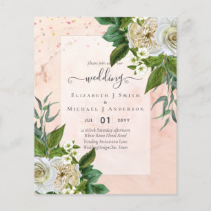 HAUSHALTSWEISSE ROSES Einladungen WEDING CHIC Flyer