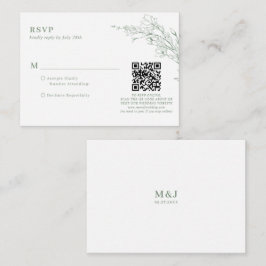 HAUSHALTSZEITUNG Grüner Blumenkranz QR-Code Hochze Begleitkarte