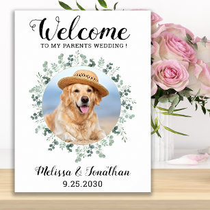 Haushochzeit Begrüßung Personalisierter Hund Foto Poster