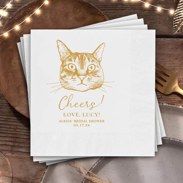 Hauskatze Cheert Custom Cocktail Napkin Serviette (Von Creator hochgeladen)