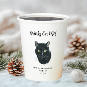 Hauskatze Hochzeit Pappbecher