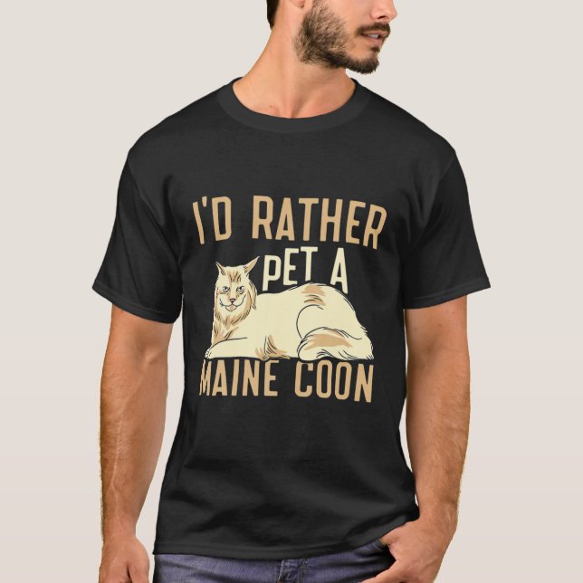Hauskatze Maine Coon T-Shirt (Vorderseite)