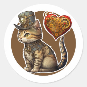 Hauskatze Runder Aufkleber
