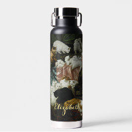 Hauskatzen Kätzchen Vintage Tierart Mit Monogramm Trinkflasche