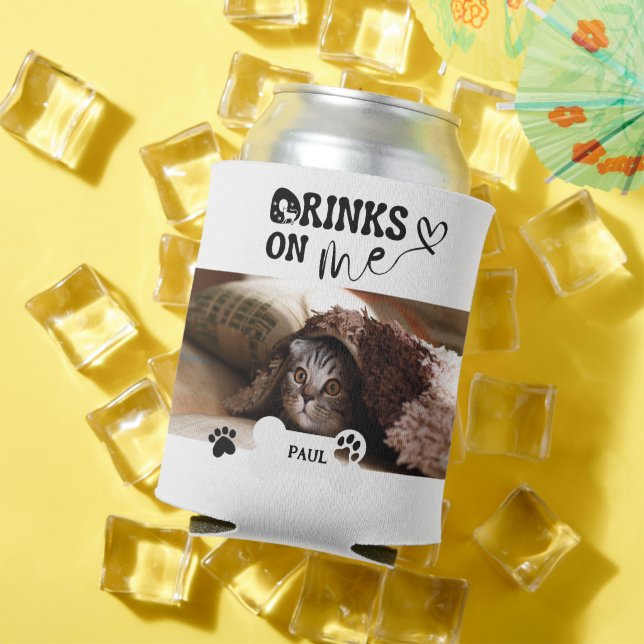 Hauskatzen Name Benutzerdefiniertes Foto Funny Dosenkühler (In Situ Sommer)