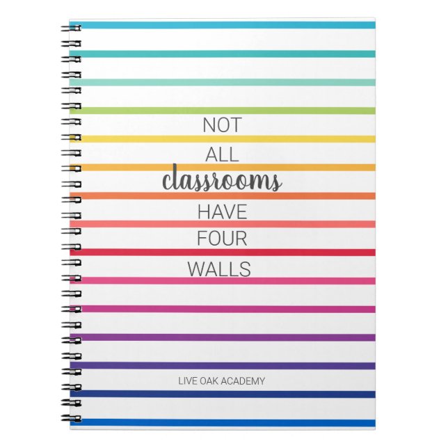 Hauslehrer-Quote Notebook farbenfrohe Regenbogenst Notizblock (Vorderseite)