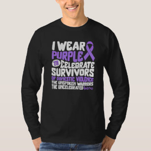 Häusliche Gewalt Aufklärungsarbeit Ich Trage Lila T-Shirt