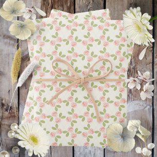Häusliche Rosen in tiefrosa Geschenkpapierbögen Geschenkpapier Set