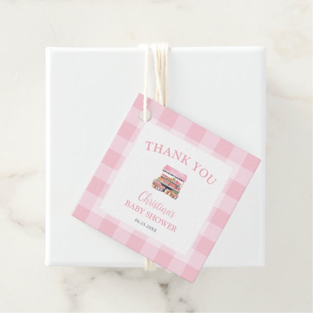 Hausmädchen Babydusche Danke Geschenkanhänger (Beispiel)