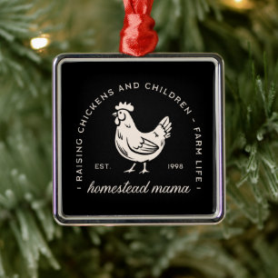 Hausmädchen lustige Hühner Hausmädchen Retro schwa Ornament Aus Metall